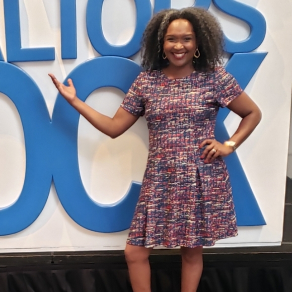 Multicolored Short Sleeve Dress - Picture 2 of 10